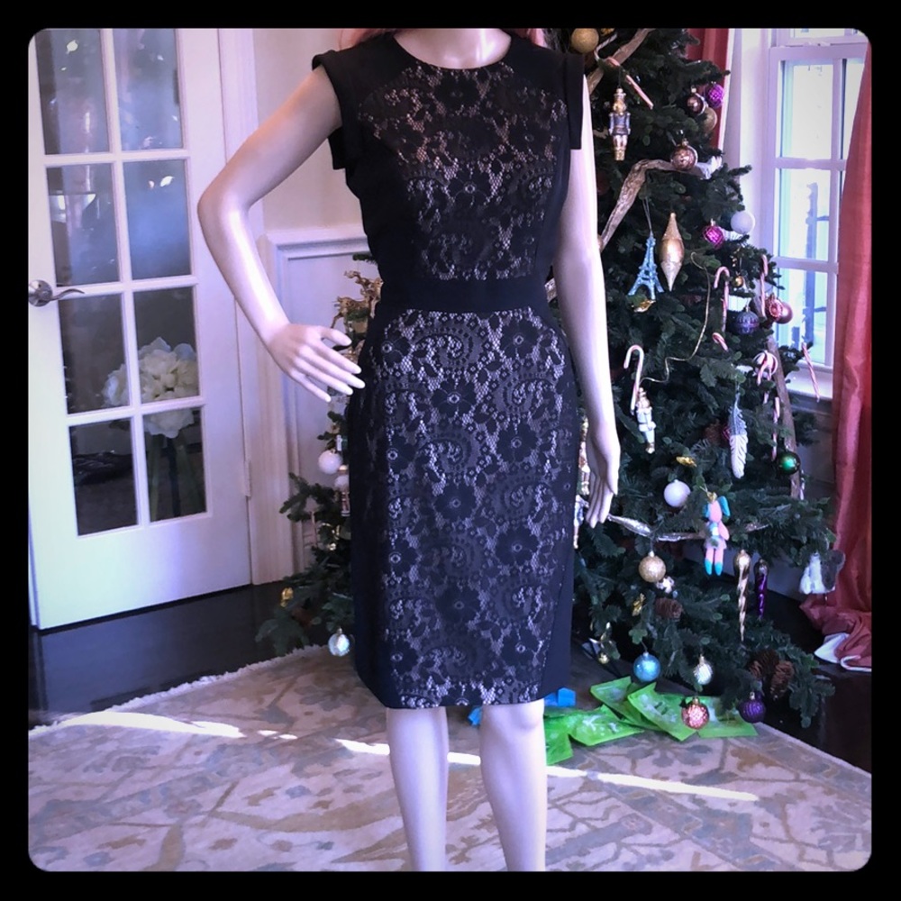 Adrian Papell illusion lace dress